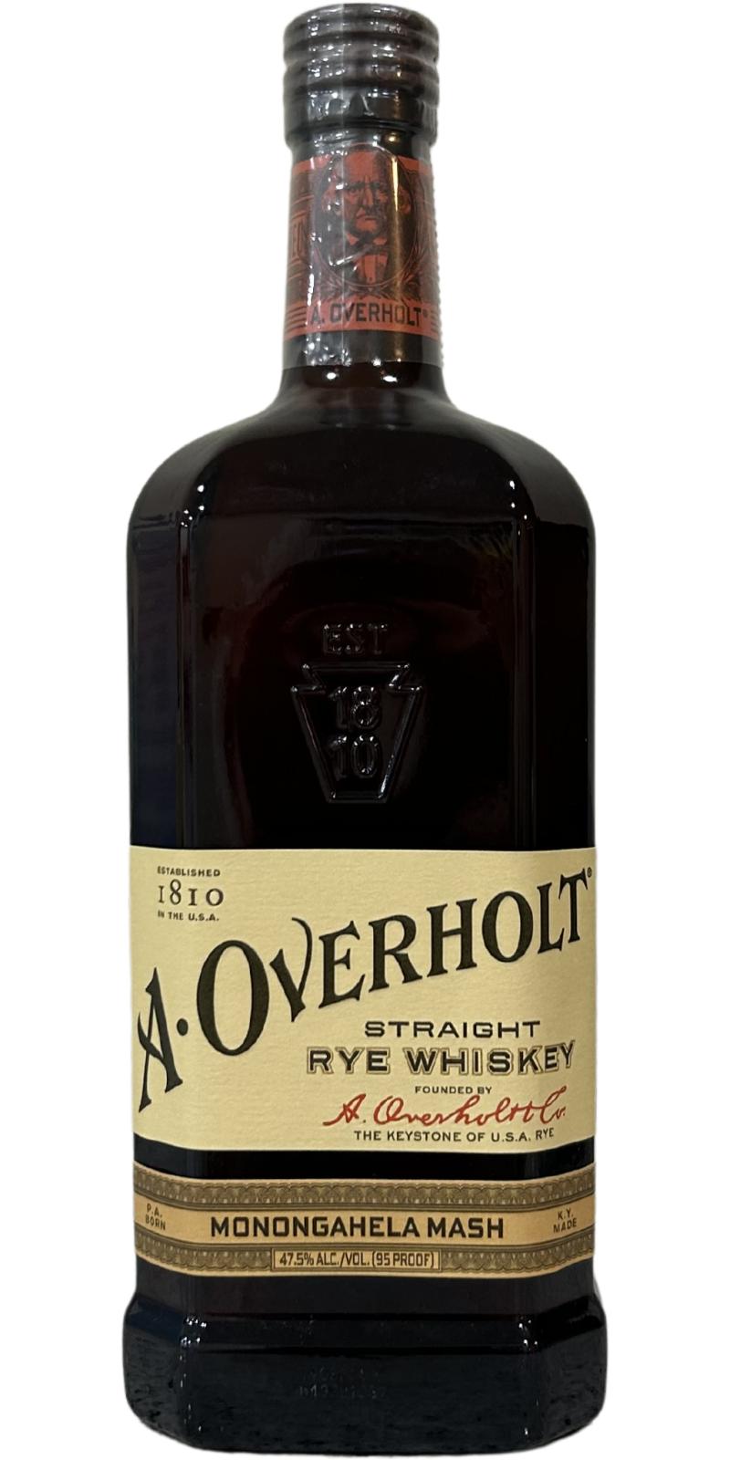 A-Overholt straight Rye Whiskey Monongahela Mash